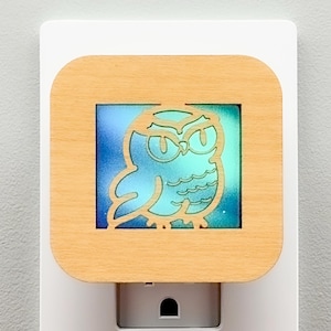 Cute Owl Night Light, Starry Northern Lights Lamp, Woodland Animal Home Decoration, Kids Bedroom or Nursery Decor, Owl Lover Gift