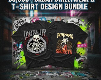55000+ Urban Streetwear T-Shirt Designs, POD Graphics (Digital Download)