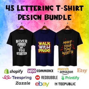 45 motiverende citaten ontwerpbundel, inspirerende citaten op T-shirts, typografie T-shirtontwerp print, positieve bevestiging png, zelfliefde