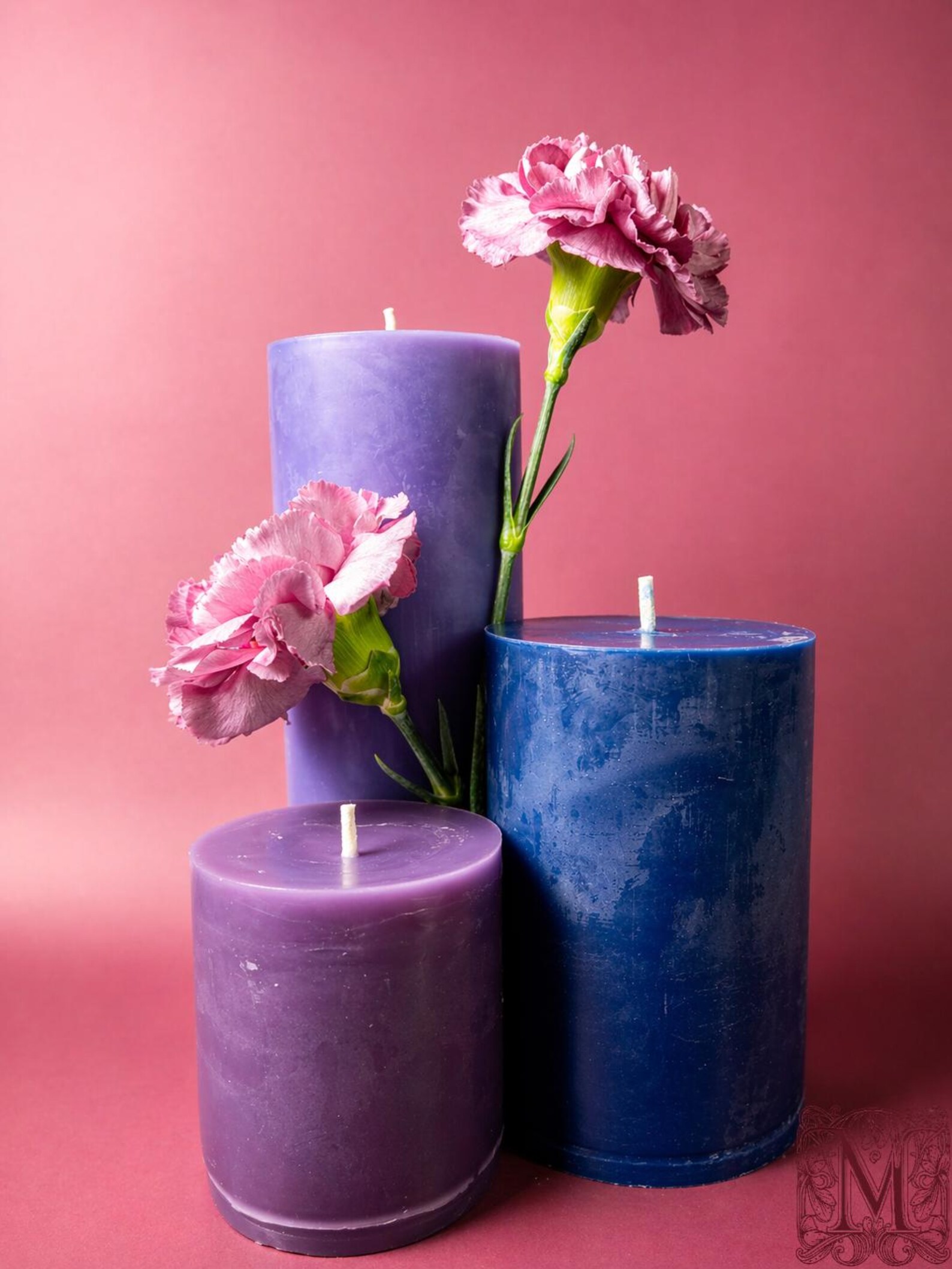 Unscented Natural Beeswax Pillar Candles Custom Colored, Artisan Made ...