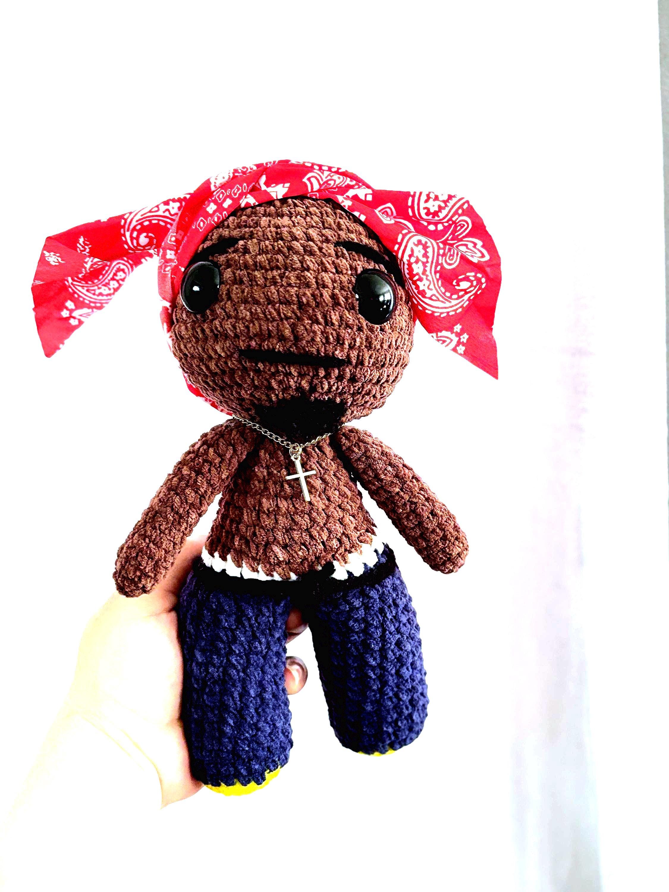 Tupac Crochet Doll – Hip Hop Rap Icon Plush Toy | Handmade 2Pac Amigurumi Figure | Unique Gift for Music Fans & Collectors