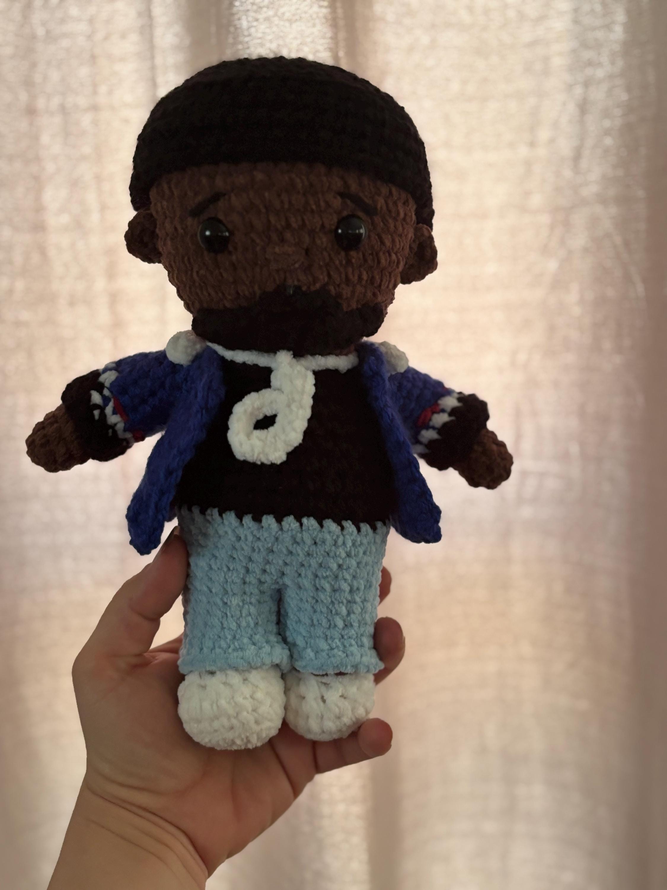 Handmade Kendrick Lamar Crochet Doll – Rapper Plush, Hip Hop Toy