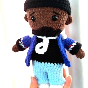 Handmade Kendrick Lamar Crochet Doll – Rapper Plush, Hip Hop Toy, Celebrity Collectible, Fan Gift, Amigurumi Art Doll, Soft Plushie