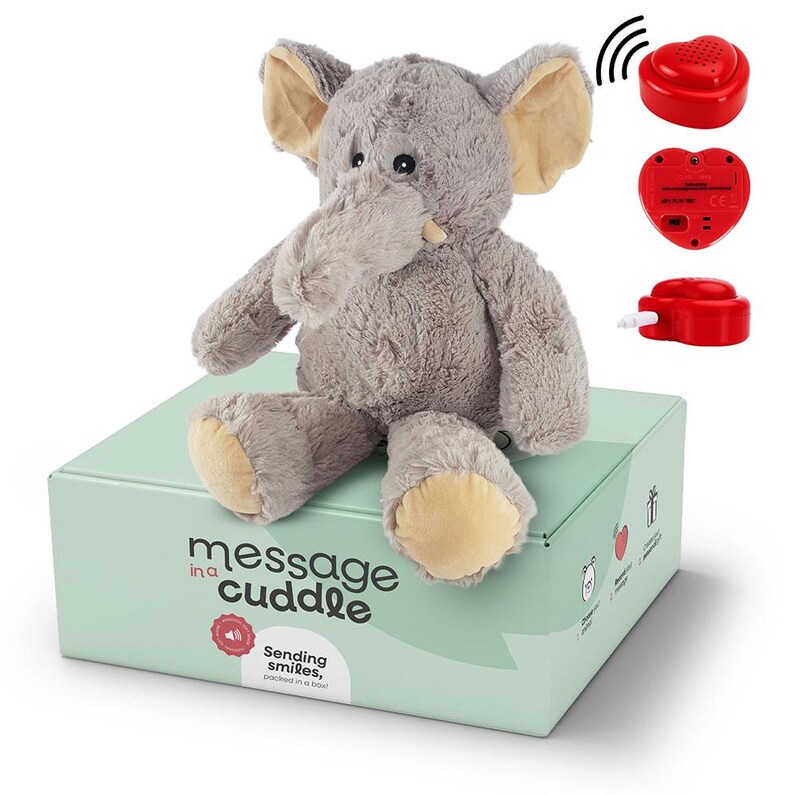 Peluche con grabadora de voz / Micrófono + MP3 / Tamaño: 45 cm / Con tu propia voz o música / Elefante / Incluye Grabadora de Voz imagen 1