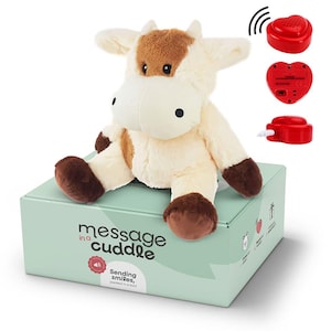 Plush animal with voice recorder | Microphone + MP3 | Size: 45 cm | With your own voice or music | Cow | Includes Voice Recorder