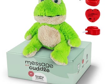 Pluszowe zwierzątko z nagrywaniem głosu | Mikrofon + MP3 | Rozmiar: 45 cm | Z Twoim własnym głosem lub muzyką | Żaba | Zawiera dyktafon