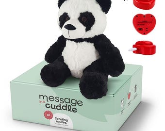 Pluszowe zwierzątko z Twoim własnym nagraniem głosu | Mikrofon + MP3 | Rozmiar: 45 cm | Z Twoim własnym głosem lub muzyką | Panda | Zawiera dyktafon