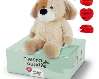 Pluszowy zwierzak z nagraną wiadomością | Mikrofon + MP3 | Rozmiar: 45 cm | Z Twoim głosem lub muzyką | Pies | Zawiera dyktafon