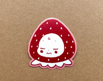 strawberry kewpie vinyl sticker | waterproof, cute sticker, laptop, journal, sonny angel, planners, bujo, kindle