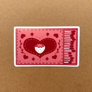 en vinyle boîte d'allumettes fraises | imperméable, autocollants mignons, ordinateur portable, journal, agendas, bujo, étui pour téléphone, bouteille d'eau