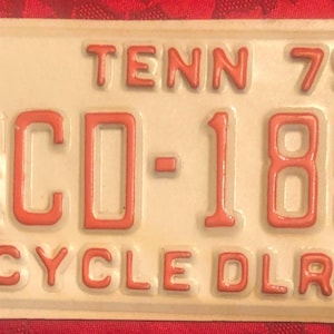 Tennessee Motorcycledealer-nummerplaat 1979 in mooie staat