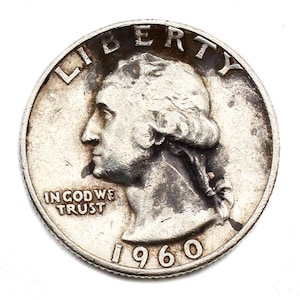 1960-D Washington Quarter, Vintage 90% Silver Coin, Denver Mint Collectible U.S. Quarter