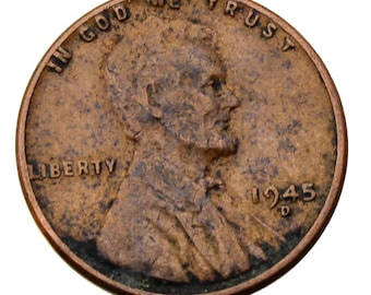 1945 D Wheat Penny WWII Era Lincoln Coin US Vintage Numismatic Collector Gift Historical Cent