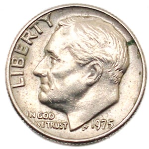 1975 Roosevelt Dime No Mint Mark Collectable US Coin