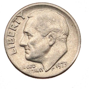1973 Roosevelt Dime No Mint Mark Collectable US Coin