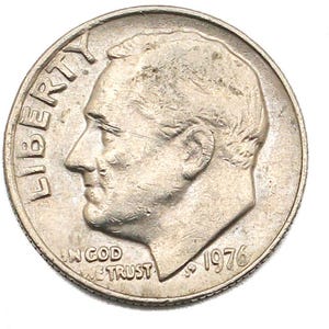 1976 Roosevelt Dime No Mint Mark Collectable US Coin