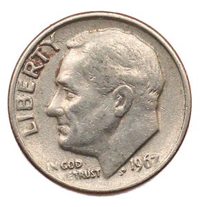 1967 Roosevelt Dime No Mint Mark Collectable US Coin