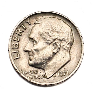 1971 Roosevelt Dime No Mint Mark Collectable US Coin