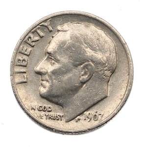 1967  Roosevelt Dime No Mint Mark Collectable US Coin