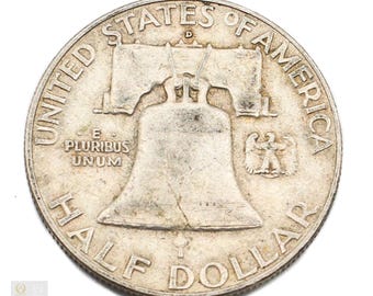 1957-D フランクリン ハーフダラー：90% 銀貨、デンバー造幣局 - Etsy 日本