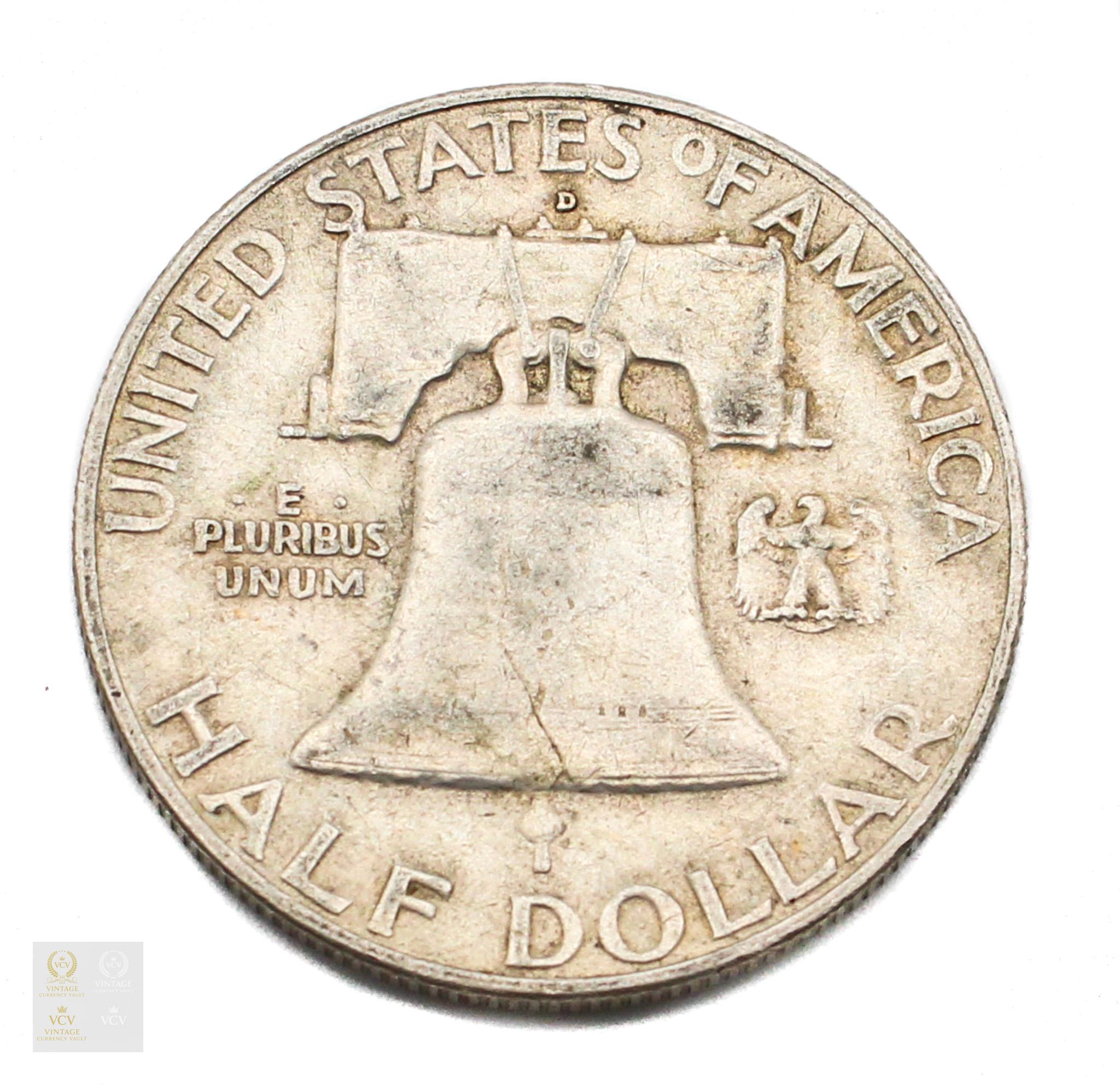 1957-D フランクリン ハーフダラー：90% 銀貨、デンバー造幣局 - Etsy 日本