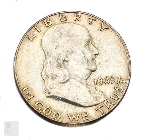 1961年 1961年アメリカ合衆国ハーフダラー 銀貨フランクリン 硬貨
