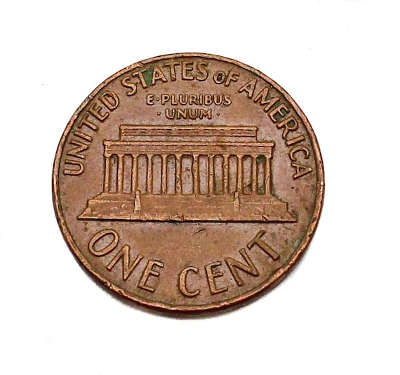 1971年リンカーン記念館ペニー1セント（ミントマークなし）米国
