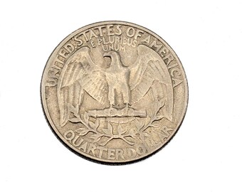 1967年 アメリカ ワシントン クォーター硬貨ノーミント 1967年ワシントンクォーター、ミントマークなし、流通米国25セント