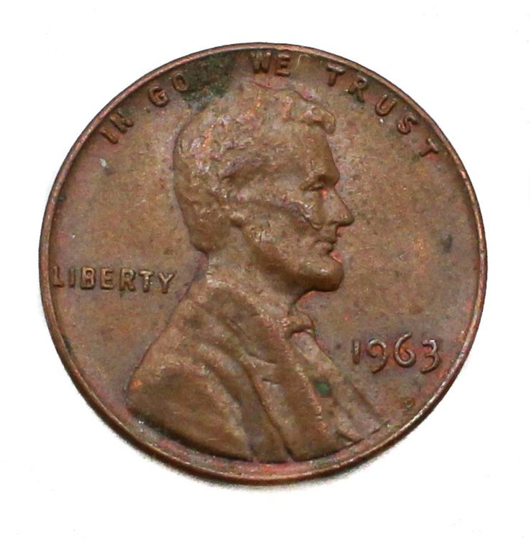 1963年リンカーン記念館ペニー1セント（ミントマークなし）米国