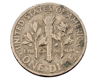 1967年 ルーズベルト ダイム ミントマークなし ヴィンテージ US 10