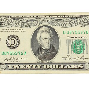 1981 Twenty Dollar 20 Bill US Federal Reserve Note Cleveland Collectable Currency