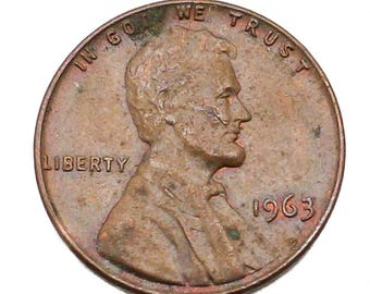 1963年リンカーン記念館ペニー1セント（ミントマークなし）米国