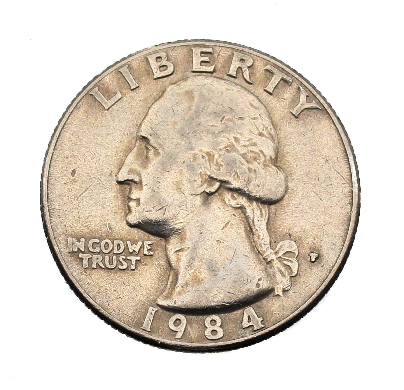 米国◆◆ワシントンクォーター硬貨 ◆◆ 1984年 P ワシントン クォーター コレクターズアイテム US コイン
