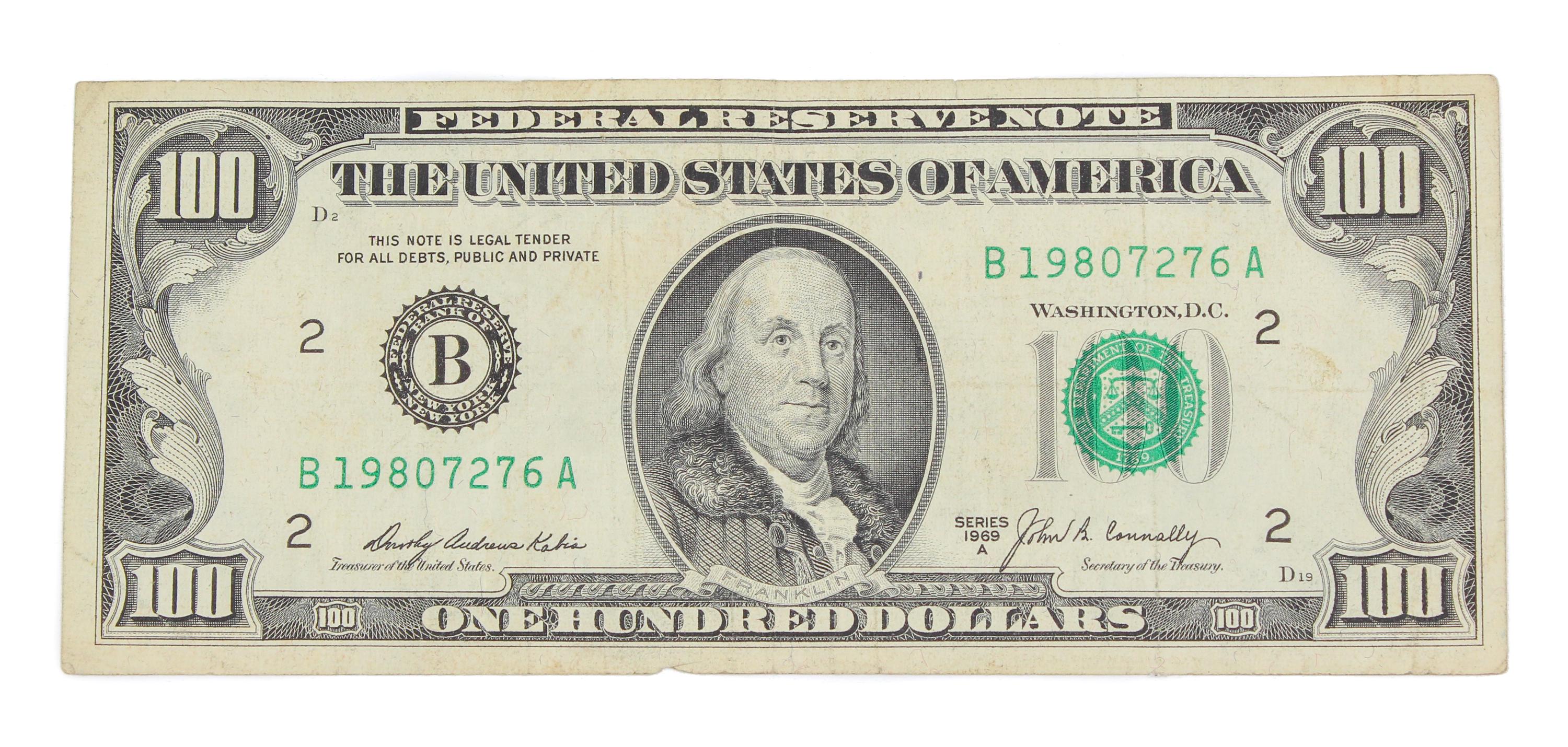 ドル紙幣デザイン アート作品 1969 100 dollar bill - Etsy 日本