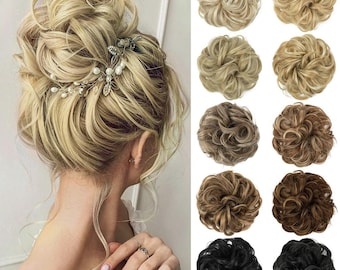 Messy Hair Bun Extensions, Hair Bun Scrunchies | Dish Donut Scrunchies | Hairpiece Accessories |  | Hair Bun | Synthetic Hairpieces