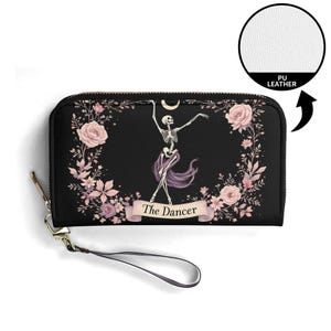 Danseuse cadeau portefeuille en cuir végétalien mignon portefeuille cadeau unique portefeuilles fermeture éclair femme portefeuille jolie fille idée cadeau unique
