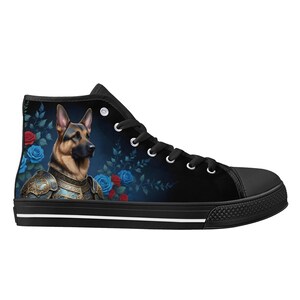 Regal German Shepherd Shoes - High Top Canvas Shoes - Unisex Shoes  - Cute Sneakers - Custom Print Trainers Shoes Women&#39;s Gift Idea Shoes