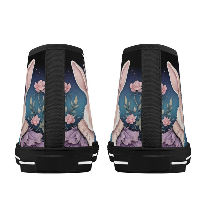 Cute Bunny Rabbit Pattern Print Men Women's High Top Shoes main image 0
