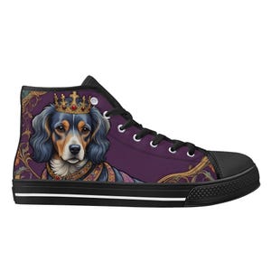 Royal Dog Per Lover Shoes - High Top Canvas Shoes - Unisex Shoes  - Cute Sneakers - Custom Print Trainers Shoes Women&#39;s Gift Idea Shoes