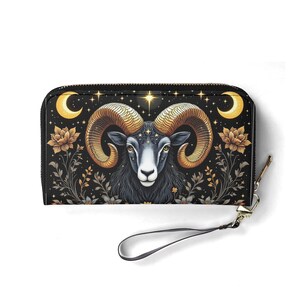 Widder Brieftasche Vegan Leder Niedliche Geldbörse Einzigartige Geschenk Geldbörsen Zip Rund Frauen Brieftasche Niedliche Mädchen Einzigartige Geschenkidee
