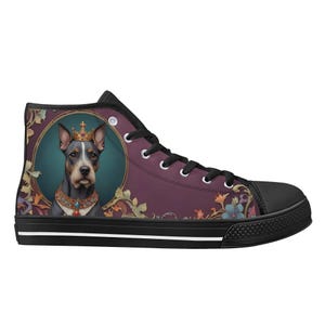 Art Paint Dog Print Shoes - High Top Canvas Shoes - Unisex Shoes  - Cute Sneakers - Custom Print Trainers Shoes Women&#39;s Gift Idea Shoes