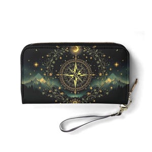 Carteira de aventura Carteira de couro vegano Carteira fofa Presente exclusivo Carteiras com zíper Carteira feminina Carteira fofa para meninas Ideia de presente única