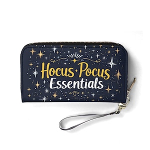 Portefeuille Hocus Pocus Essentials en cuir végétalien Portefeuille mignon cadeau unique Portefeuilles zippés pour femme Portefeuille pour femme mignonne Idée cadeau unique