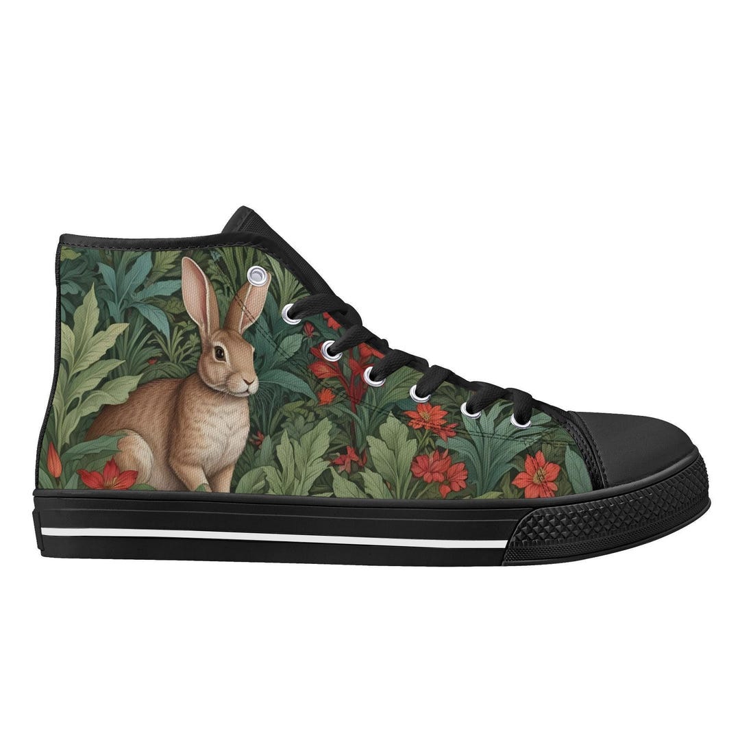 Art Bunny Print High Top Canvas Shoes – Unisex Sneakers - Etsy