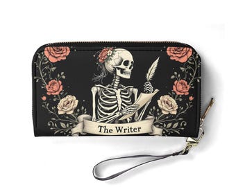 Writer Gift Wallet Vegan Leather Cute Wallet Unique Gift Wallets Zip Around Women Wallet Cute Girl Unique Gift Idea