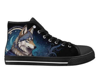 Royal Wolf High Top Canvas Shoes – Custom Printed Sneakers