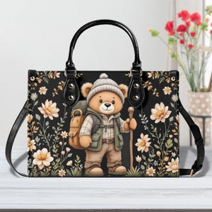 Bolsa de regalo para amantes del senderismo, bolsa de osito de peluche para excursionistas, linda bolsa cruzada, bolsa de regalo, bolsas de diseño único, bolsas de regalo para mamá, regalo de novia para ella