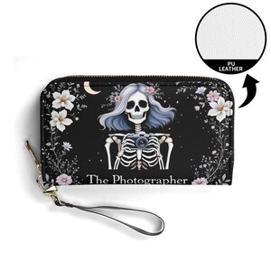 Cadeau photographe portefeuille en cuir végétalien mignon portefeuille cadeau unique portefeuilles zippés femme portefeuille jolie fille idée cadeau unique