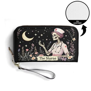 Krankenschwester Geschenk Brieftasche Vegan Leder Niedliche Brieftasche Einzigartige Geschenk Brieftaschen Zip Rund Frauen Brieftasche Niedliche Mädchen Einzigartige Geschenkidee