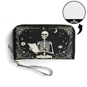Docteur cadeau portefeuille en cuir végétalien mignon portefeuille cadeau unique portefeuilles zippés femmes portefeuille jolie fille idée cadeau unique
